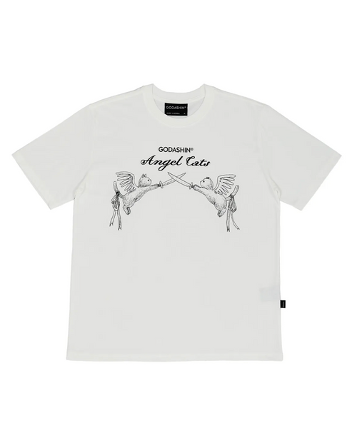 [GODASHIN] ANGEL CATS T-SHIRT (IVORY)