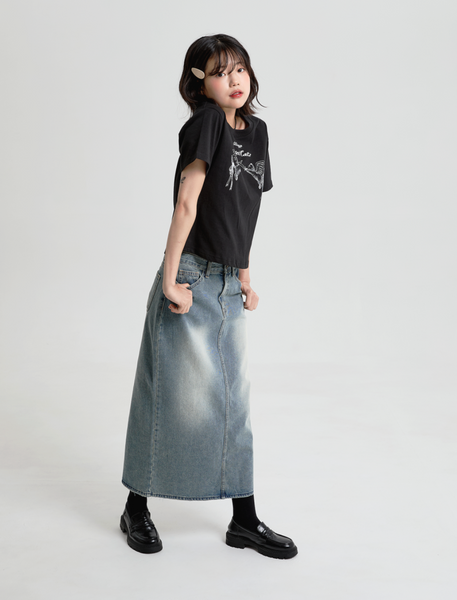 [GODASHIN] ANGEL CATS T-SHIRT (BLACK)