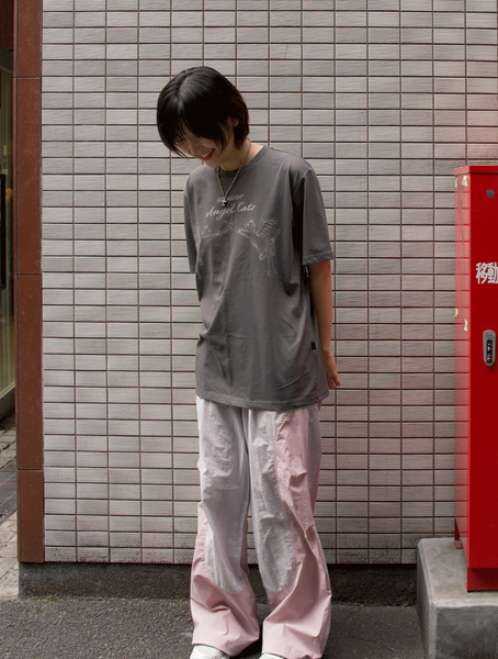 [GODASHIN] ANGEL CATS T-SHIRT (CHARCOAL)