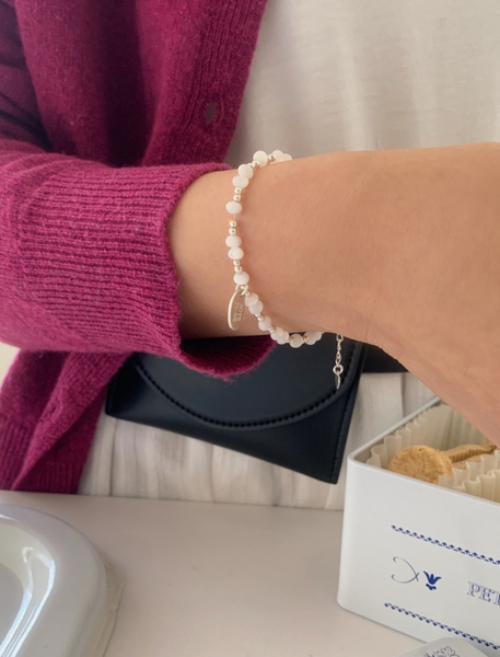 [SOYE PI-NE] Circle Pearl Silver Bracelet