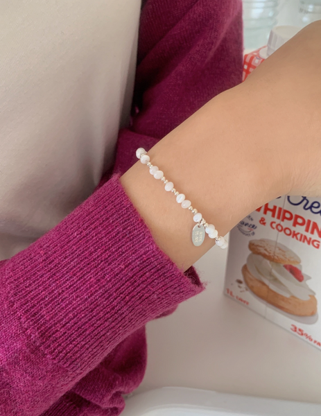 [SOYE PI-NE] Circle Pearl Silver Bracelet