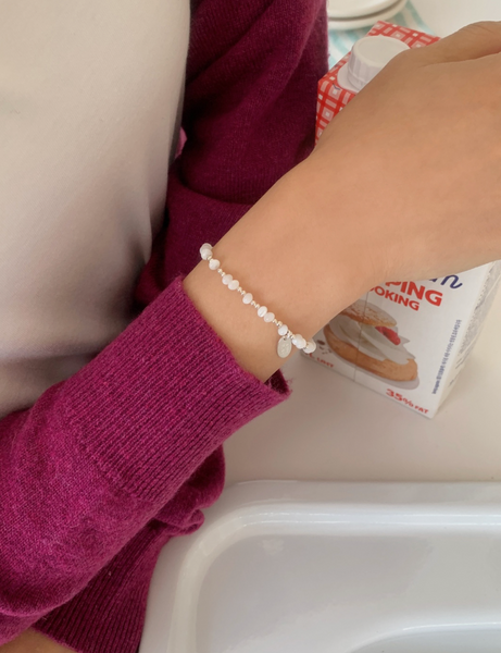 [SOYE PI-NE] Circle Pearl Silver Bracelet