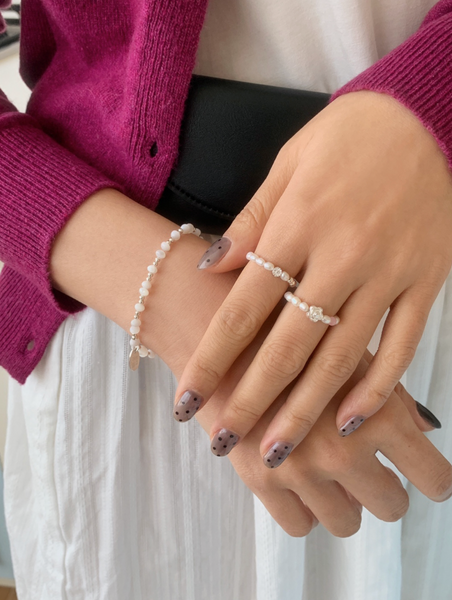 [SOYE PI-NE] Circle Pearl Silver Bracelet