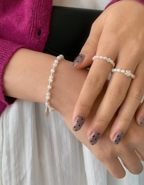 [SOYE PI-NE] Circle Pearl Silver Bracelet