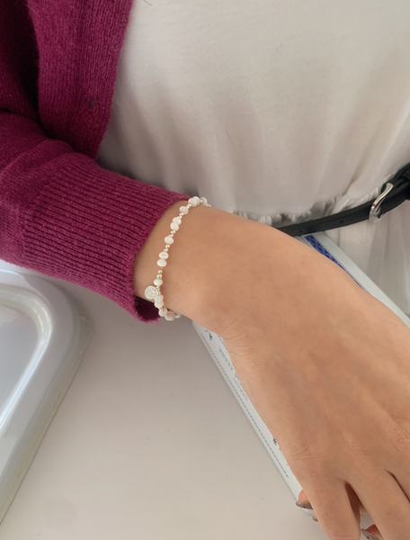 [SOYE PI-NE] Circle Pearl Silver Bracelet
