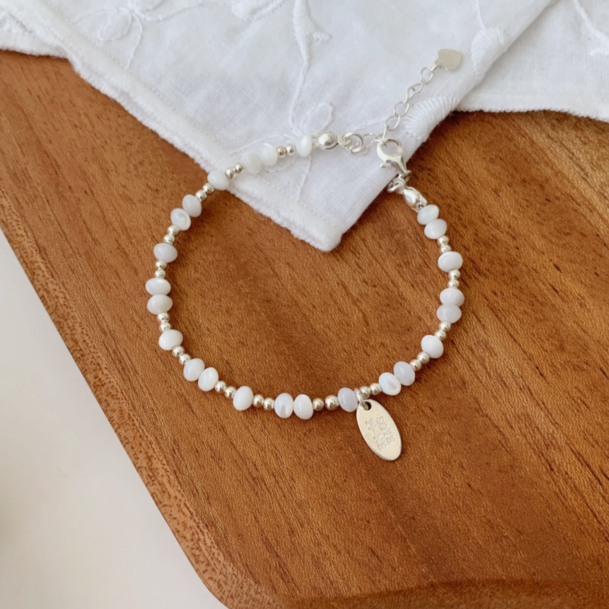 [SOYE PI-NE] Circle Pearl Silver Bracelet