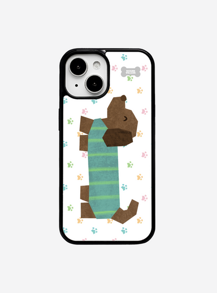 [KEZIM VILLAGE] PUPPY WHITE Glass Bumper / MagSafe Case