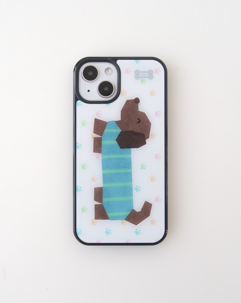 [KEZIM VILLAGE] PUPPY WHITE Glass Bumper / MagSafe Case