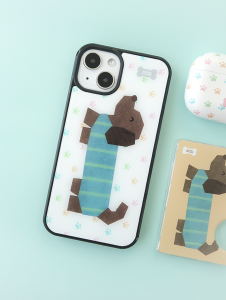 [KEZIM VILLAGE] PUPPY WHITE Glass Bumper / MagSafe Case