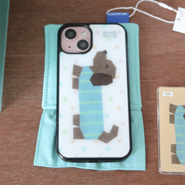 [KEZIM VILLAGE] PUPPY WHITE Glass Bumper / MagSafe Case