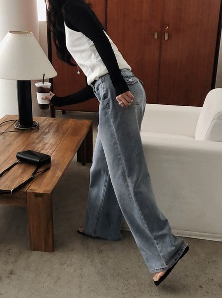 [SLOWAND] Cover Washing Hip Pocket Denim Pants