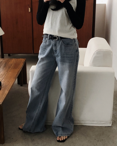 [SLOWAND] Cover Washing Hip Pocket Denim Pants