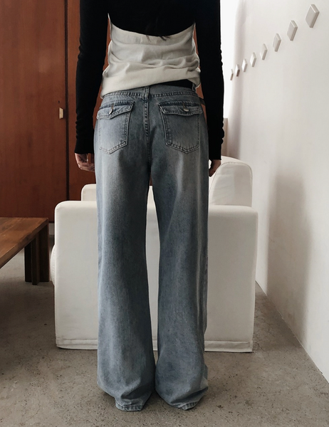 [SLOWAND] Cover Washing Hip Pocket Denim Pants