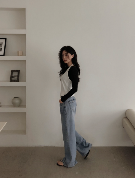 [SLOWAND] Cover Washing Hip Pocket Denim Pants