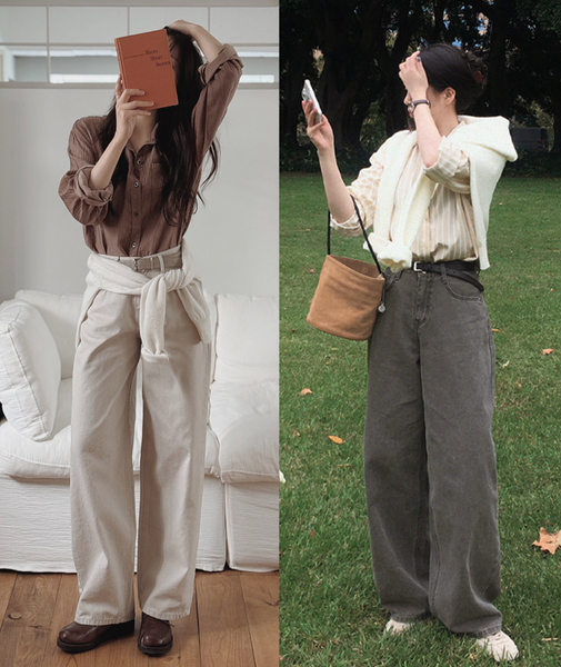 [SLOWAND] # SLOWMADE Pigment Oxford Denim Pants