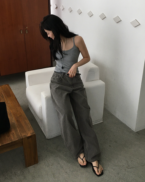 [SLOWAND] # SLOWMADE Pigment Oxford Denim Pants