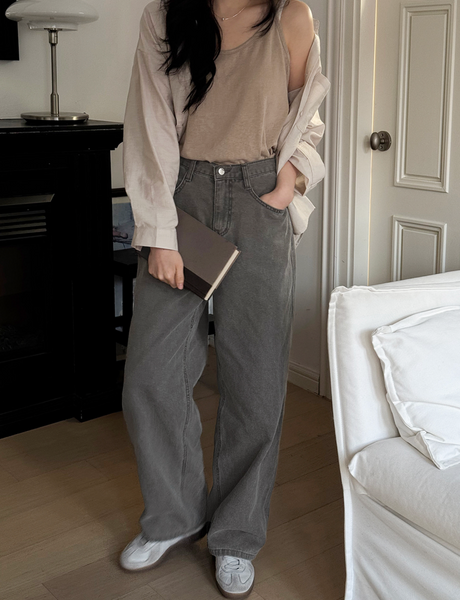 [SLOWAND] # SLOWMADE Pigment Oxford Denim Pants