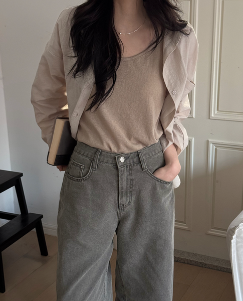 [SLOWAND] # SLOWMADE Pigment Oxford Denim Pants