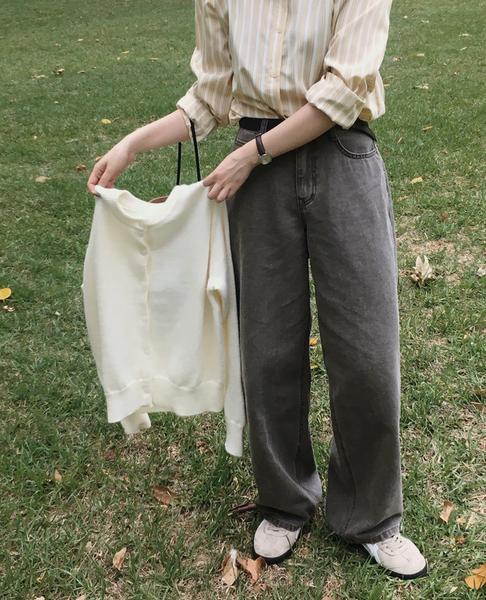 [SLOWAND] # SLOWMADE Pigment Oxford Denim Pants