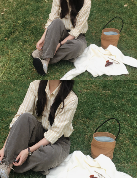 [SLOWAND] # SLOWMADE Pigment Oxford Denim Pants