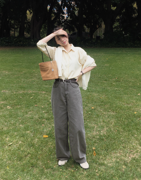 [SLOWAND] # SLOWMADE Pigment Oxford Denim Pants