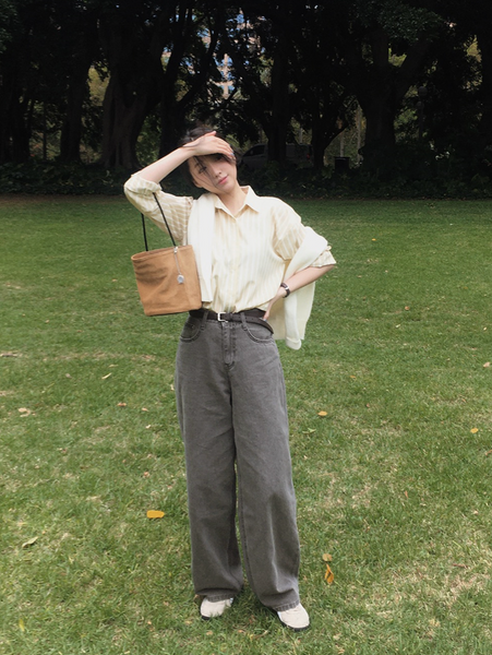 [SLOWAND] # SLOWMADE Pigment Oxford Denim Pants