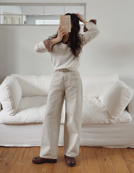 [SLOWAND] # SLOWMADE Pigment Oxford Denim Pants