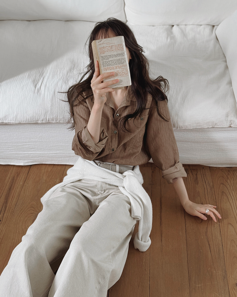 [SLOWAND] # SLOWMADE Pigment Oxford Denim Pants