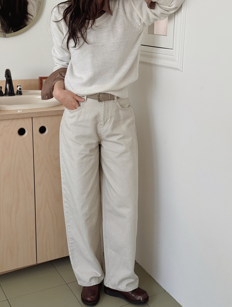 [SLOWAND] # SLOWMADE Pigment Oxford Denim Pants