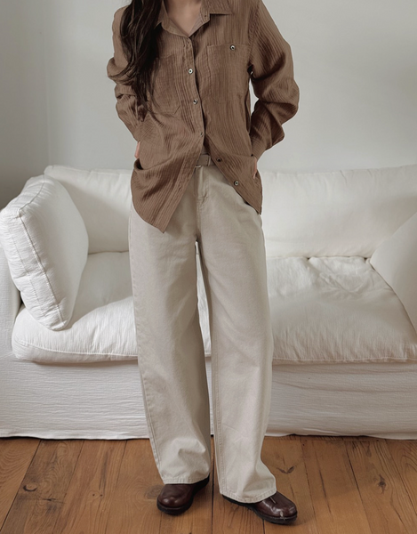 [SLOWAND] # SLOWMADE Pigment Oxford Denim Pants