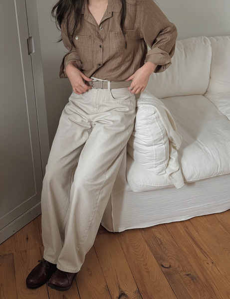 [SLOWAND] # SLOWMADE Pigment Oxford Denim Pants