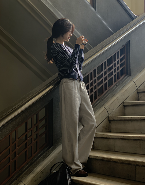 [SLOWAND] # SLOWMADE Pigment Oxford Denim Pants