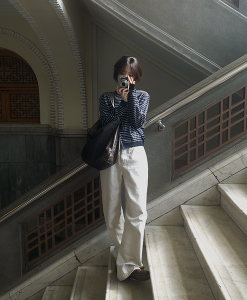 [SLOWAND] # SLOWMADE Pigment Oxford Denim Pants