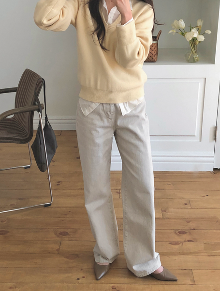 [SLOWAND] # SLOWMADE Pigment Oxford Denim Pants