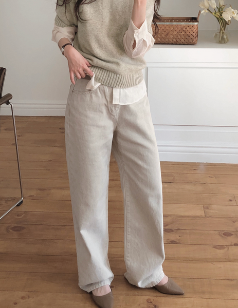 [SLOWAND] # SLOWMADE Pigment Oxford Denim Pants