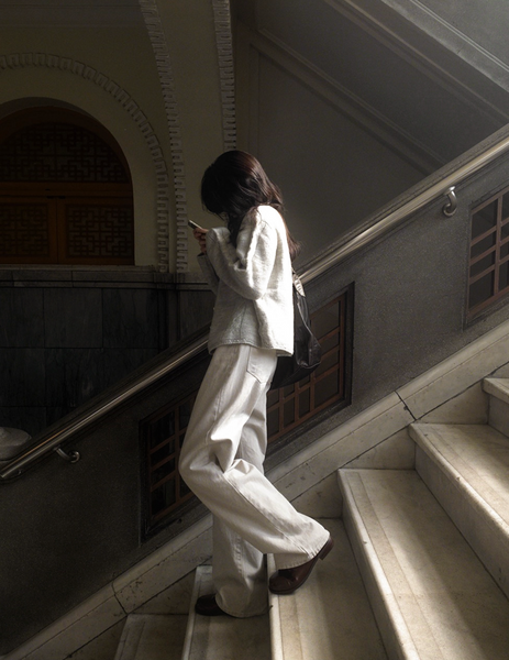 [SLOWAND] # SLOWMADE Pigment Oxford Denim Pants