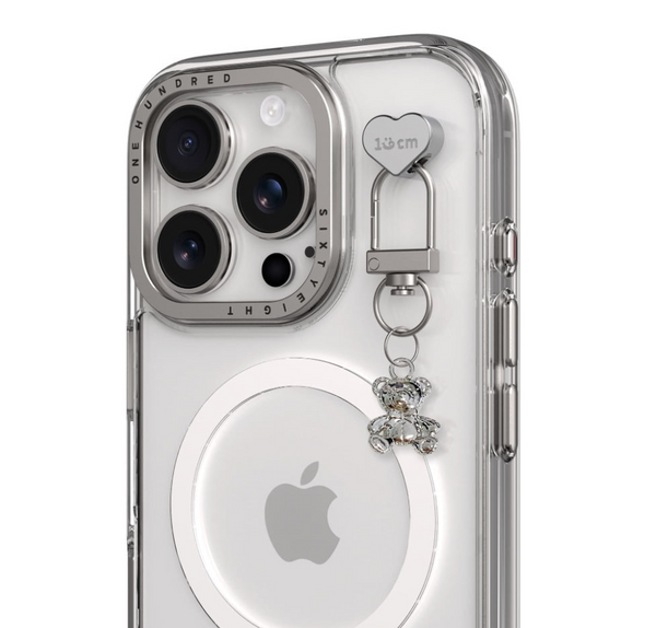 [168cm] Keychain Heart Charm (Silver Bear)