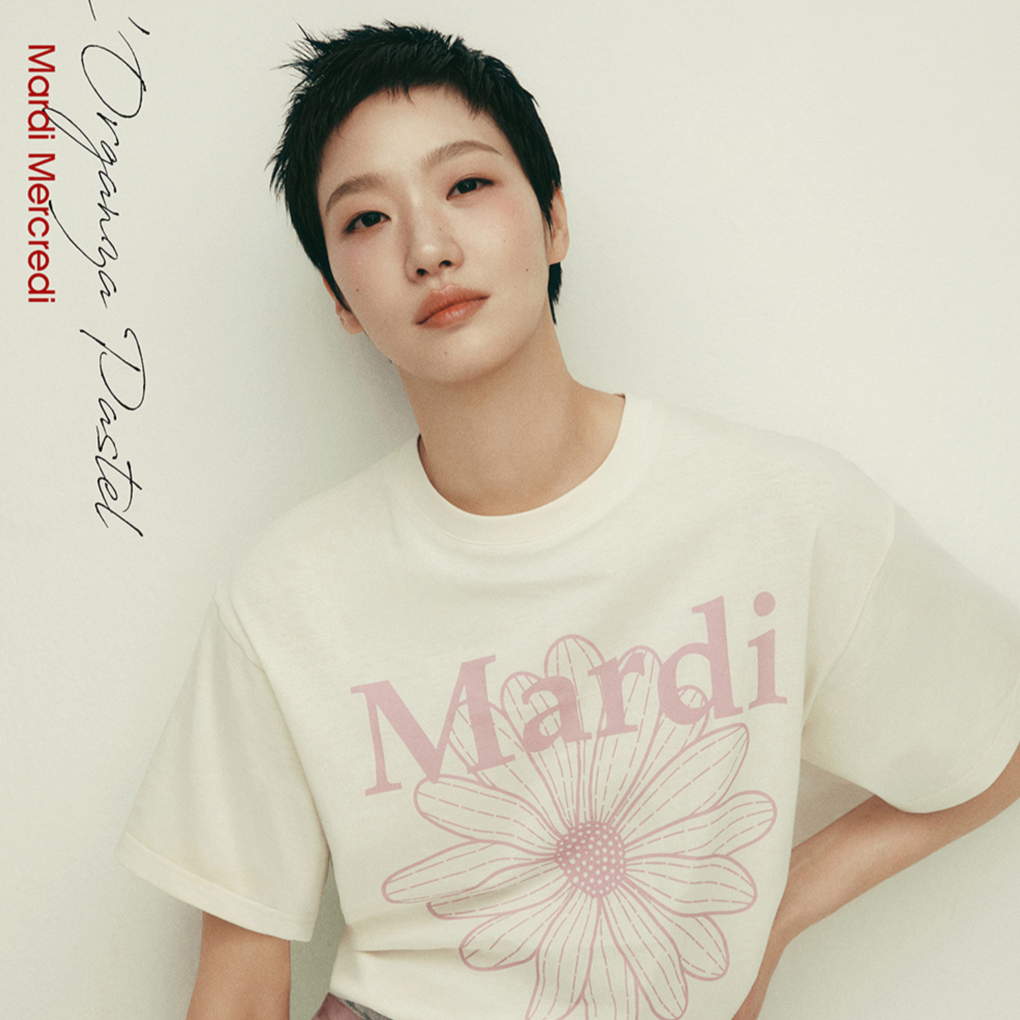 [MARDI MERCREDI] TSHIRT FLOWERMARDI CREAM PINKLAVENDER