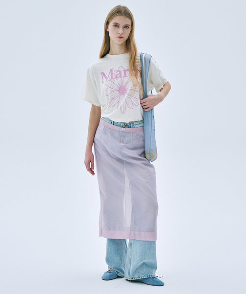 [MARDI MERCREDI] TSHIRT FLOWERMARDI CREAM PINKLAVENDER