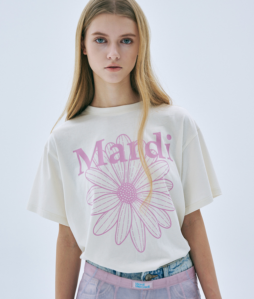 [MARDI MERCREDI] TSHIRT FLOWERMARDI CREAM PINKLAVENDER