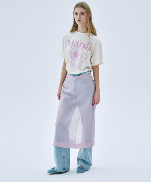 [MARDI MERCREDI] TSHIRT FLOWERMARDI CREAM PINKLAVENDER