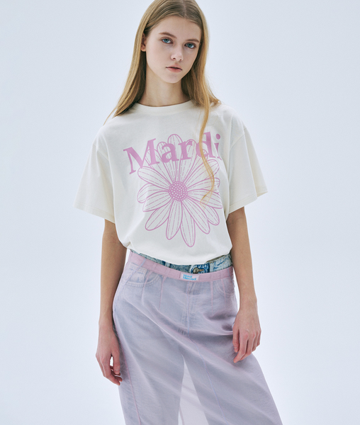 [MARDI MERCREDI] TSHIRT FLOWERMARDI CREAM PINKLAVENDER