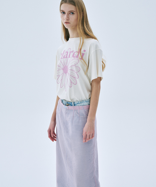[MARDI MERCREDI] TSHIRT FLOWERMARDI CREAM PINKLAVENDER