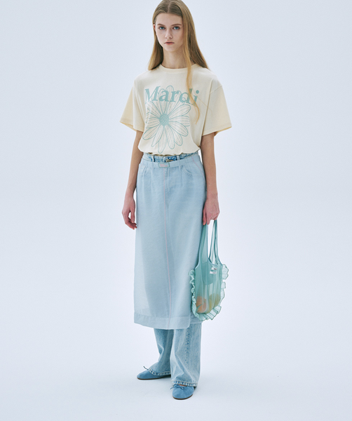 [MARDI MERCREDI] TSHIRT FLOWERMARDI BUTTER MOSSGREEN