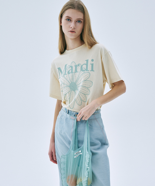 [MARDI MERCREDI] TSHIRT FLOWERMARDI BUTTER MOSSGREEN