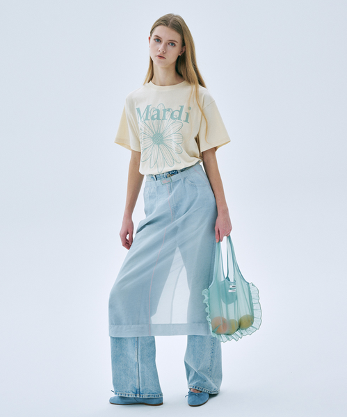 [MARDI MERCREDI] TSHIRT FLOWERMARDI BUTTER MOSSGREEN