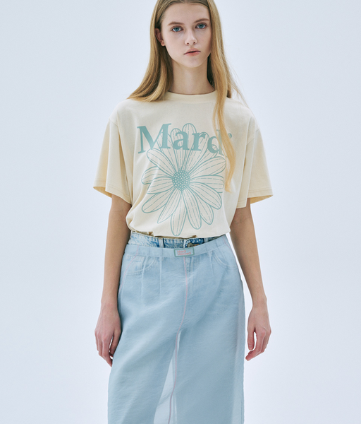 [MARDI MERCREDI] TSHIRT FLOWERMARDI BUTTER MOSSGREEN