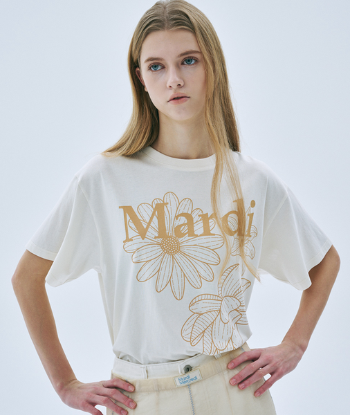 [MARDI MERCREDI] TSHIRT TRIPLE FLOWER CREAM PEANUT