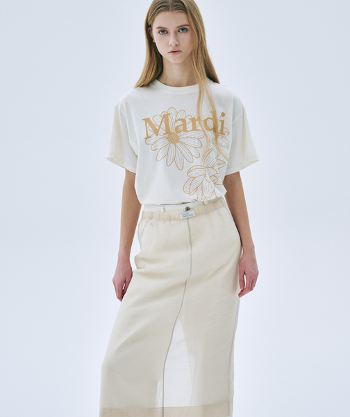 [MARDI MERCREDI] TSHIRT TRIPLE FLOWER CREAM PEANUT