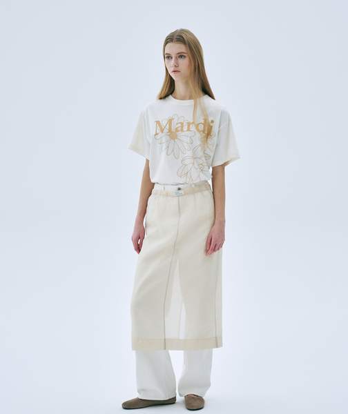 [MARDI MERCREDI] TSHIRT TRIPLE FLOWER CREAM PEANUT